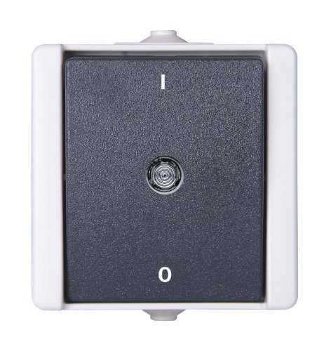 Kopp 540256000 Pro AQA Aufputz-Feuchtraum Schalterprogramm Ausschalter 2-polig beleuchtet