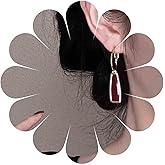 Yheakne Vintage Enamel Burgundy Earrings Enamel Red Dangle Earrings Gold Burgundy Drop Earrings Acrylic Red Geometric Hoop Earrings Jewelry for Women