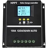 Amazon.com : Upgraded 100A MPPT Solar Charge Controller 12V 24V 36V 48V ...
