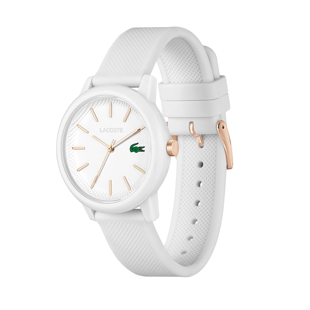 Lacoste Analog Quarzuhr für Herren oder Damen Kollektion Lacoste.12.12 mit einem stilvollen Silikonarmband mit Petit Piqué-Textur