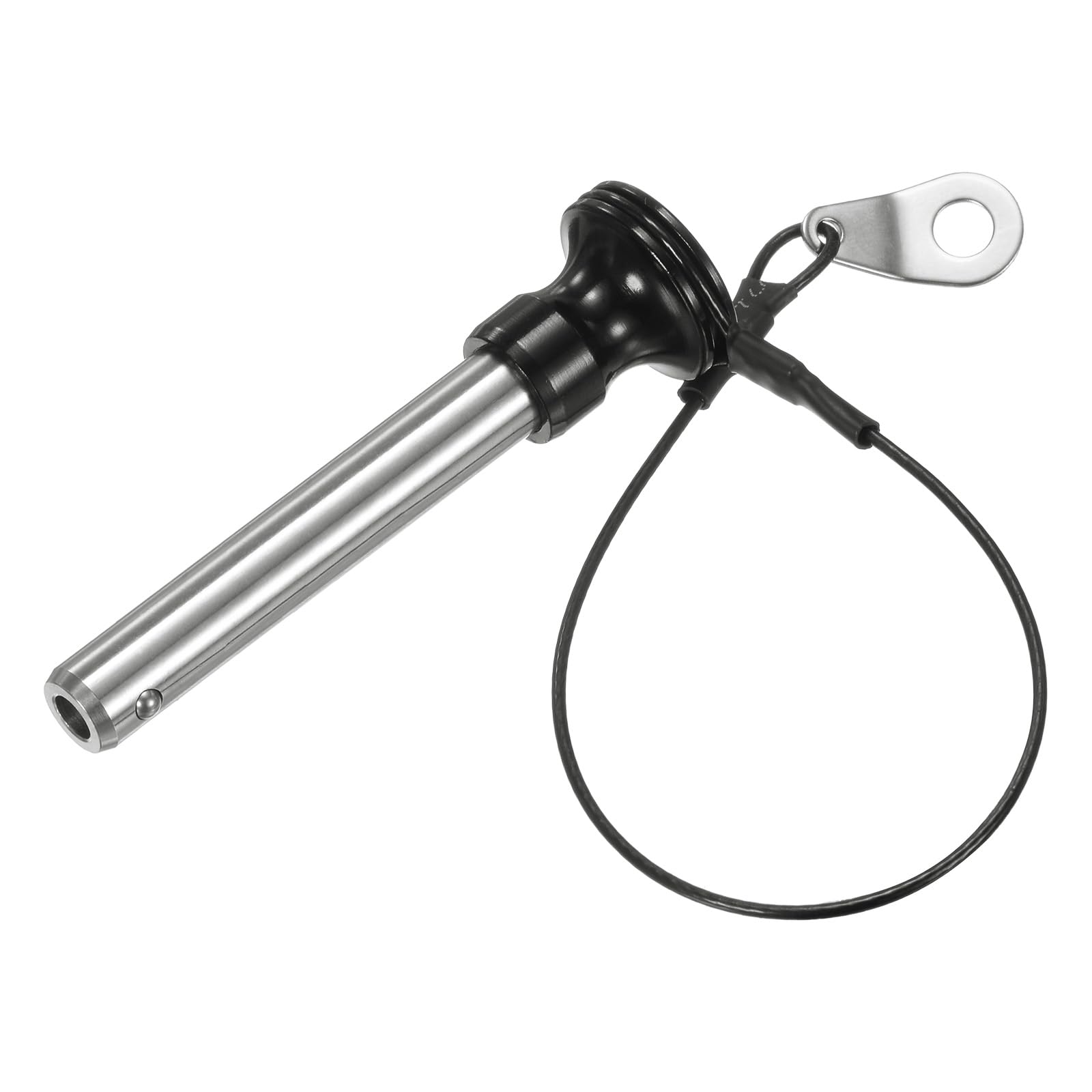 M METERXITY Ball Locking Pin, 25/64" [10mm] Dia., 1-31/32 [50mm] Usage Length Push-Button Quick Release Pins W Lanyard Cable for Speaker/Aviation/Gym/Machine [304 Stainless Steel]