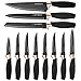 22 Piece Set of Kitchen Knives Includes Steak Knife Set With Sheath Covers, Rose Gold And Black Cutlery Set