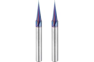 uxcell 2 Pcs 15 Degree V Groove Engraving Router Bit for CNC Tip and 3 Flutes 1/4 Inch Shank Carving Bit Nano Coated Carbide 