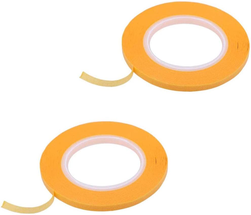 POFET 2pcs Painting Model Masking Tape DIY Spraying Painting Model Craft Tools 4mm, Green,Yellow, Width: 4mm, Length: 18m