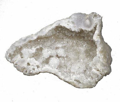 Druzy Agate Coated Mineral Specimen Rainbow Colors White Pocket Geode 2"