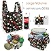 Flower Reusable Grocery Bags Durable 5 Pack Bulk Shopping Totes for Groceries Folding into Cube Zipper Pouch Foldable Shopping Bag Ripstop Reusable Bags for Travel Men Women