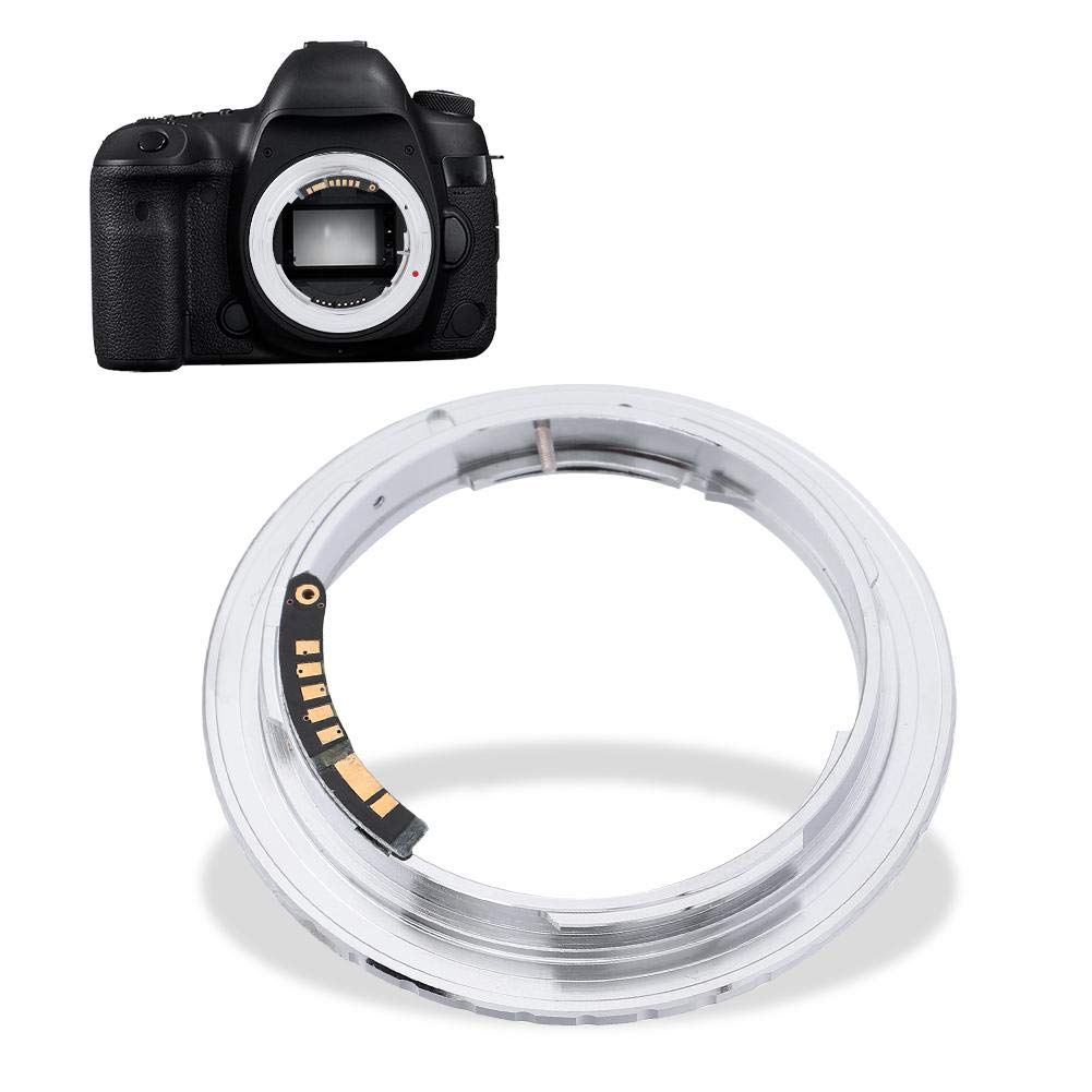 Bindpo OM-EOS Lens Adapter Ring, Alloy Manual Focus Lens Converter with Electric Contact and AV Mode for Olympus OM Mount Lens to for Canon EOS EF Camera