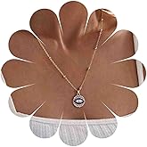 Iaceble Boho Crystal Evil Eye Necklace Choker Gold Evil Eye Pendant Necklace CZ Turkish Eye Choker Necklace Minimalist Satellite Chain Necklace Disc Coin Necklace Jewelry for Women