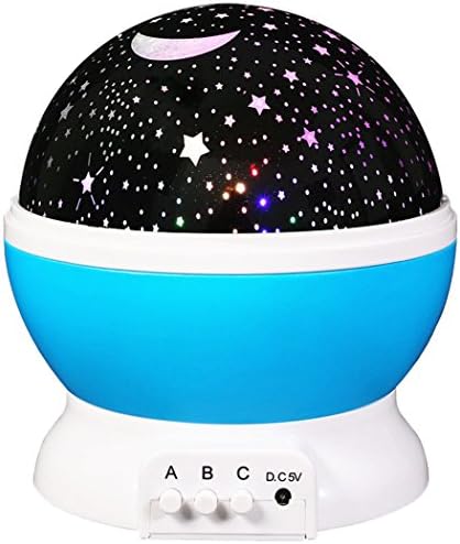 LMTECH Baby Room Night Light Moon Star Projector 360 Degree Rotation - Night Light Lamp,Romantic 3 Modes Colorful LED Moon Sky Star Dreamer Desk Rotating Cosmos Starlight Projector