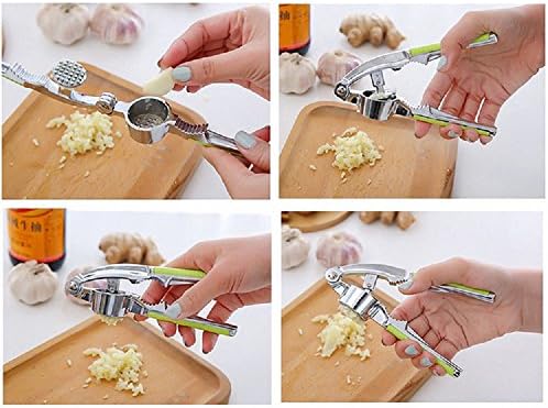 Garlic Press, Tool made of Stainless Steel with ABS plastic, Non-slip handling, Easy Use, more use Nut Cracker - QUALOTA Professional Kitchen Utensils Cooking Tool