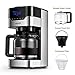 Aicook Coffee Maker, 10 Cup Programmable Coffee Machine with Coffee Pot, Drip Coffee Maker with Timer and Thermal Pot, Permanent Filter Coffee Maker, Black