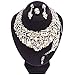 WANG Bridal Costume Jewelry Sets Crystal Choker Necklace Earrings Ring Bracelet Set for Wedding Party Dress with Gift Box