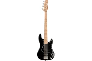 Squier Affinity Series Precision Bass Pack, Black, Maple Fingerboard, with Gig Bag and Rumble 15 Amp