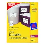 Avery Durable White Cover Up ID Labels for Laser Printers, 5
