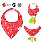SALE! Baby Bandana Drool Bibs (With Teether Holder) Unisex - Super Absorbent Organic Cotton, Soft, & Modern Pack of 4 - Perfect Baby Shower Gift!