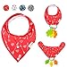 Sale! 4-Pack Bandana Bibs for Babies (Drool Bibs) with Teether Holder, Unisex Gift Set for Drooling and Teething, 100% Organic Cotton, Soft and Absorbent, Hypoallergenic - for Boys and Girls