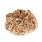Rosette 100% Human Hair Scrunchie Extensions Curly Messy Donut Hair Chignons(Blonde)
