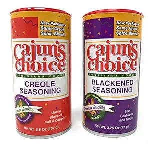 Creole Seasoning 3.8 oz & Blackened Seasoning 2.75 oz Cajun's Choice Louisiana Foods (Pack)
