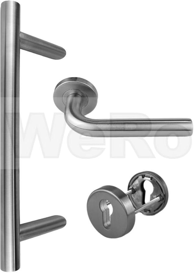 Edelstahl Haustür- Beschlag- Set 1803 Stoßgriff-Länge: 600mm: Amazon.de