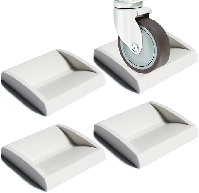 WELLGO Bed Stoppers & Furniture Cups 4 Pack Premium Silicone Casters