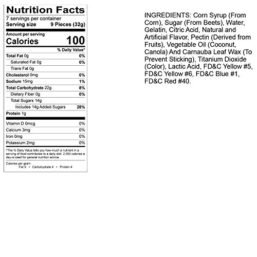 Albanese World's Best Sherbet Gummi Bears, Orange, Lime, Strawberry, 9