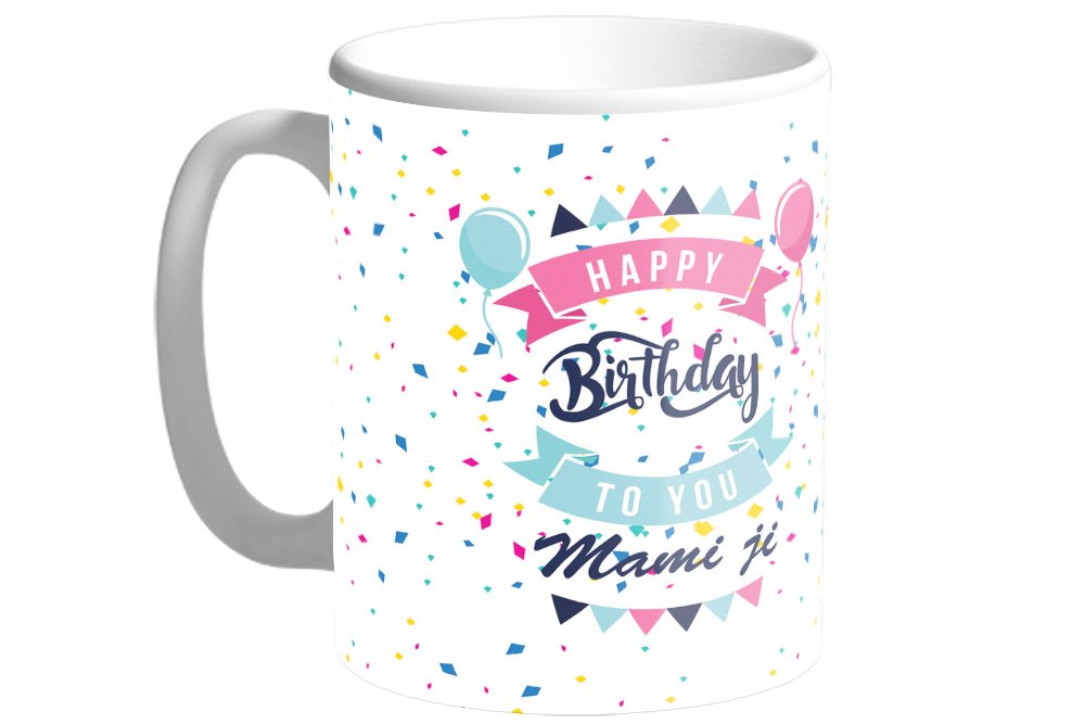 Buy Mugs4you 11oz Ceramic Happy Birthday Mami Ji 350 Ml White