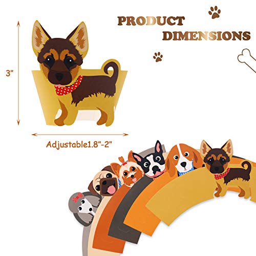 Dog Cupcake Wrappers Toppers Puppy Shaped Baby Shower Pet Birthday Party Supplies Animal Cake Decoration 48 Pcs