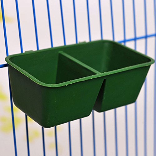 2 in 1 Parrot Food Water Bowl,Double Plastic Troughs Food Water Feeding Bowl Dish for Parrot Hamster Totoro Cage,Bird Food Feeding Dish Water Seed Feeder Bowl for Parrot Macaw African Grey Budgie