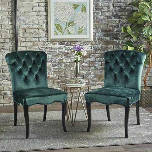 Christopher Knight Home Hallie Traditional Velvet Armless Dining Chairs