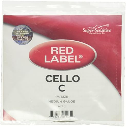 Red Label Cello C Single String 1/4 Size Medium Gauge