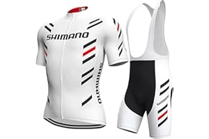 NHNIN Men's Cycling Jersey Set Bicycle Short Sleeve Quick-Dry Breathable Shirt+4D Cushion Shorts Padded Pants/Bib Short