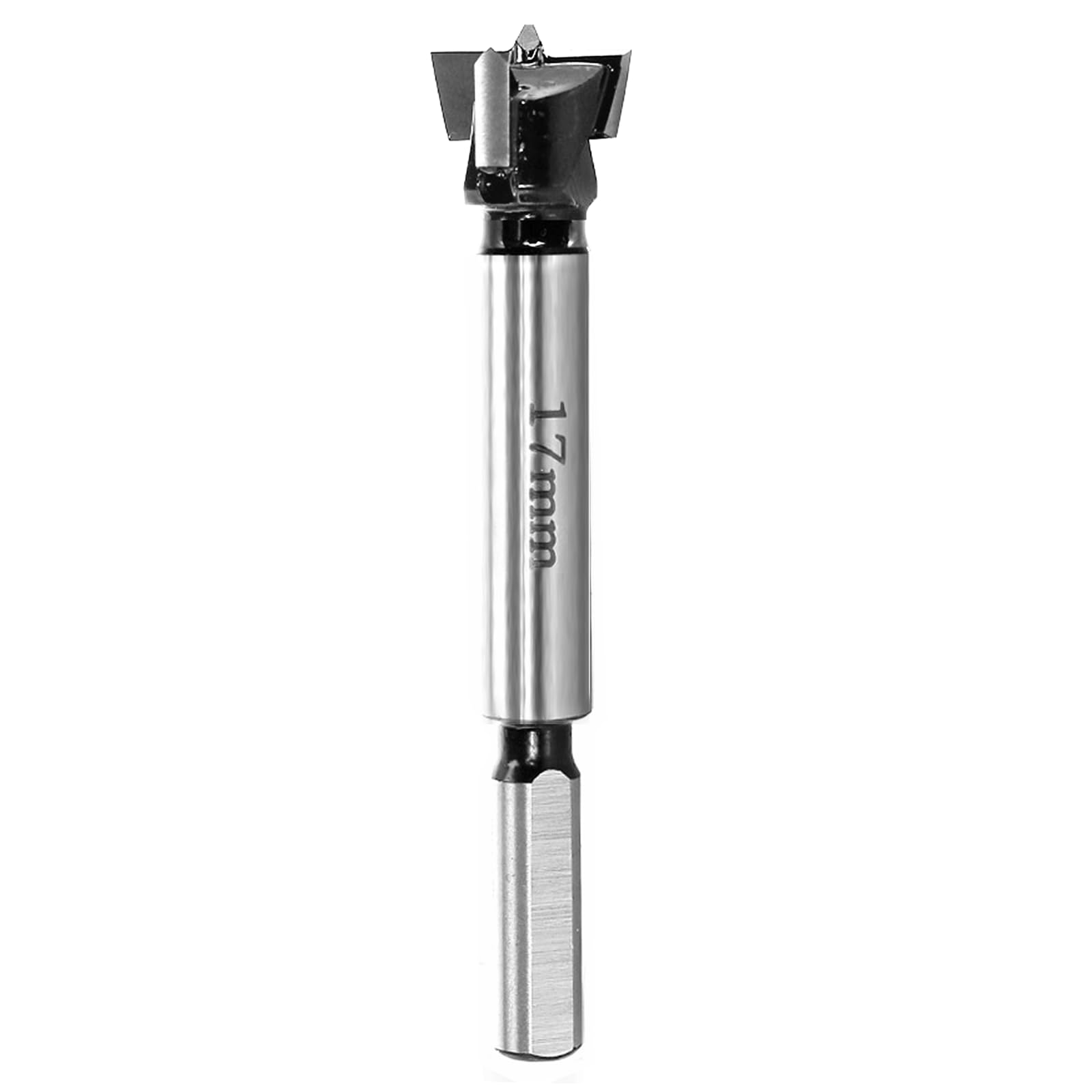 Akylin Forstner Drill Bit 17mm - Carbide Tipped Forstner Bit - Hex Shank Wood Hinge Drilling Hole Saw Cutter, for Auger Opener, Drilling Boring Bit