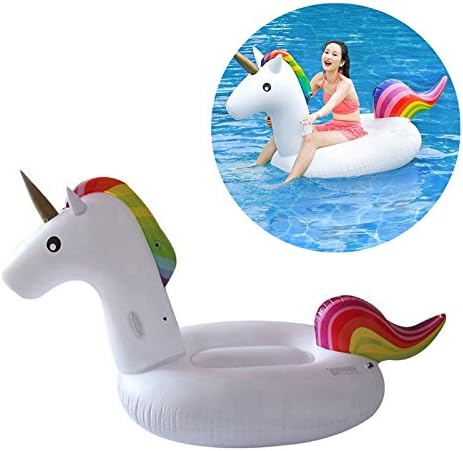 Veslagy 2M Unicorn Inflatable Swimming Ring Summer Pool Float Swimming Rings Float Toy For Adults Swimming Pool Toys For Women Men Girls