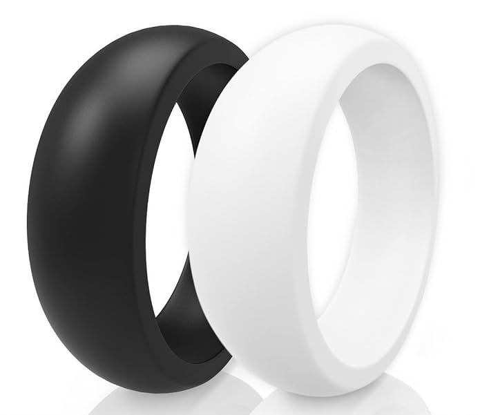 Buy Premium Men Silicone Wedding Ring (Wedding Band) 2 Rings Pack