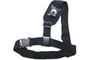 Reflex Camera Shoulder Strap Mount Harness for GoPro, DJI Osmo, Insta360 – Adjustable Hands-Free Chest & Shoulder Camera Holder for Action Sports, POV Filming, Biking, Hiking, and More