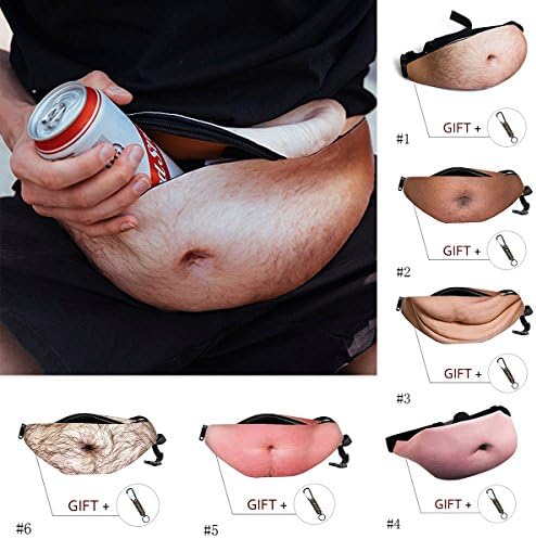 Dad Bag Funny pack-Men Unisex Pack Waist with Adjustable Belt + Survival Kit Carabiner Keychain (#1)
