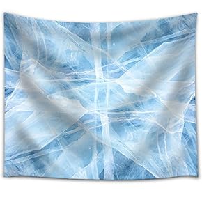 Texture of Ice of Baikal Lake in Siberia - Fabric Wall Tapestry Home Decor - 51x60 inches
