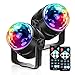 Karrong Disco Lights Disco Ball Party Lights Sound Activated, RGB Strobe Lights DJ Light Rotating Mirror Ball Lighting Effect for Kids Halloween Xmas Birthday Disco Parties Dance Karaoke Decoration