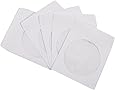 100 Pack Maxtek Premium Thick White Paper CD DVD Sleeves Envelope with Window Cut Out and Flap, 100g