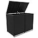 vidaXL Double Wheelie Bin Shed Poly Rattan Black Dustbin Shed Waste Bin Hider