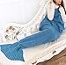 AOOK Homemade® X-Large Mermaid Tail Blanket Crochet, Warm Sofa Quilt Super Soft All Seasons Sleeping Blankets,Handmade Mermaid Tail Blanket for Adults,77''x38'' 195cmX95cm (Lake Blue)