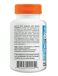 El mejor ubiquinol del médico con Kaneka QH, sin OMG, sin gluten, sin soja, salud cardíaca, 100 mg, 60...