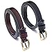 Set of 2 Women's Adjustable Skinny Genuine Leather Casual Belts for Women By HBY