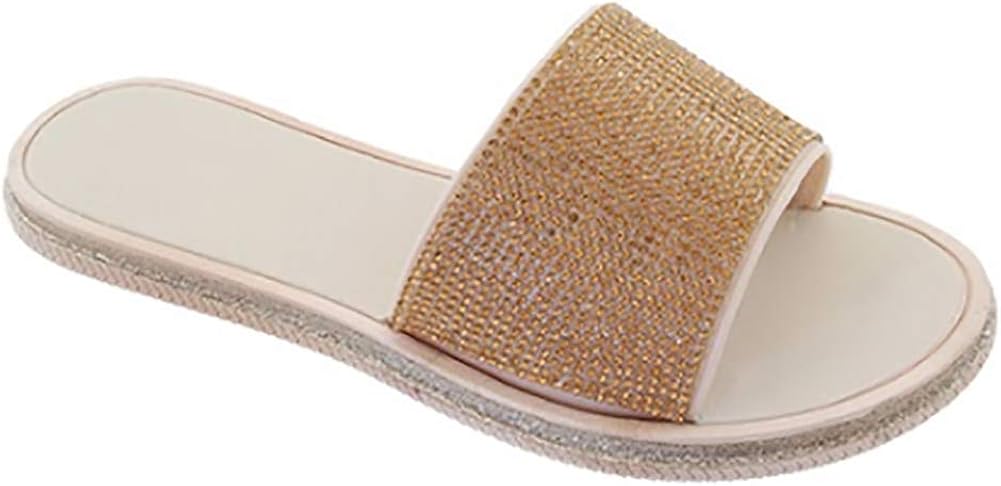 Amazon.com: Babe Women's Rhinestone Jeweled Slip-on Slide Fashion Sandals: Shoes