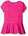 Adidas Little Girls' Short Sleeve Tee with Ruffle, Pink, 6