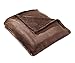 HYSEAS Flannel Fleece Throw Blanket Chocolate - Super Soft Plush Microfiber Solid Blanket for Couch, Bed, Chair, Sofa - Fuzzy Cozy Lightweight - 50x60 Inch