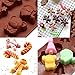 5 Pcs Christmas Chocolate Molds, FineGood Christmas Candy Molds Baking Trays for Holiday Party Cake Decoration Ice Cube Making