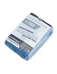 THE RAG COMPANY 16 pulgadas (5 unidades) x 16 in. Toallas de secado con tejido de gofres y detalles de microfibra, mezcla surcoreana Premium 70 30 400 gsm