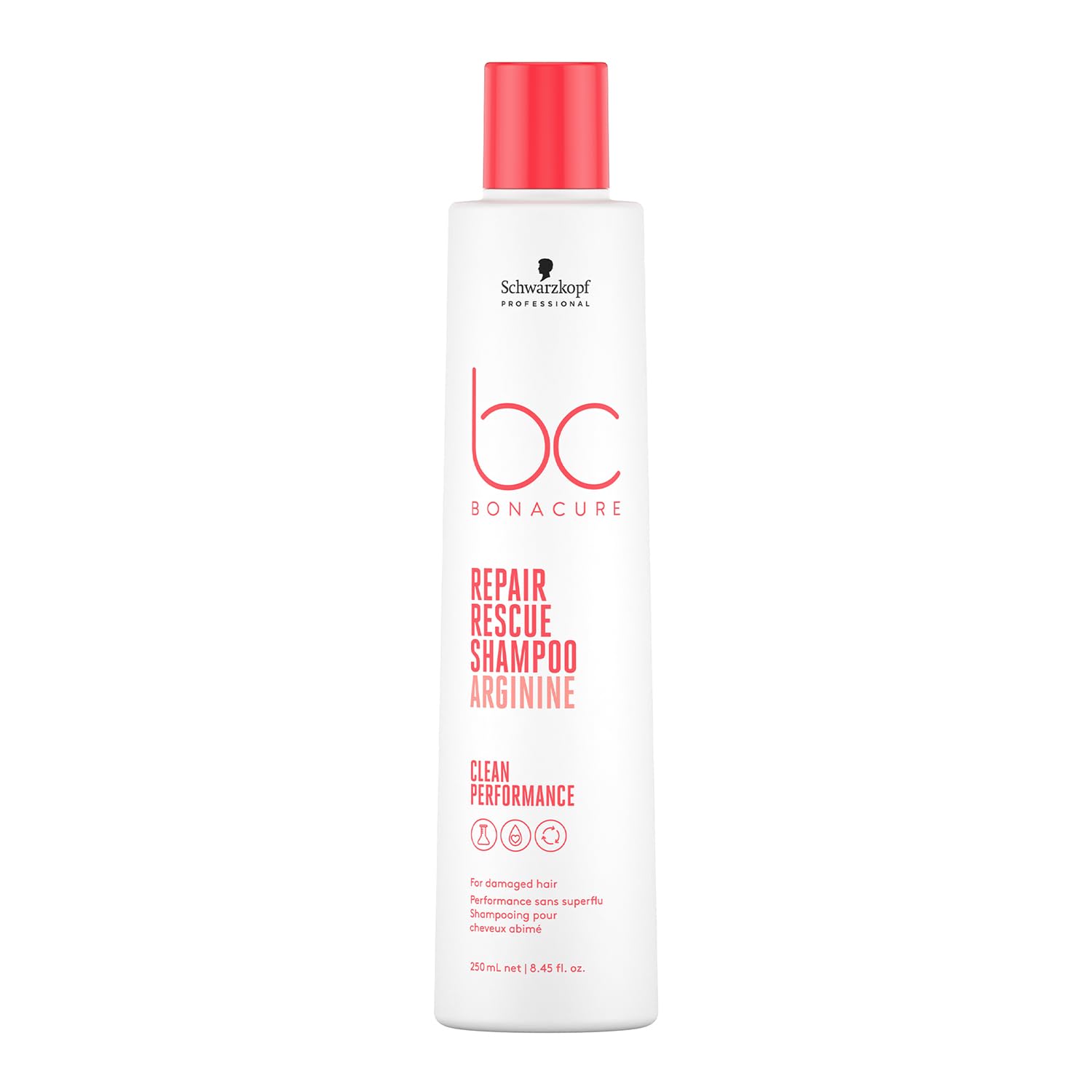Schwarzkopf Professional Bonacure Repair Rescue Shampoo For Damaged Hair Vegan Care Complex Arginine Cell Equalizer Technology Moisturizing Restoring Inner Hair Strength Sulphate Free 250 ml