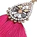 DDLBiz Women Fashion Bohemian Earrings Long Tassel Fringe Dangle Earrings Jewelry (Style2 Hot Pink)